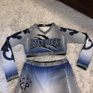 White cheer athletics panthers uniform